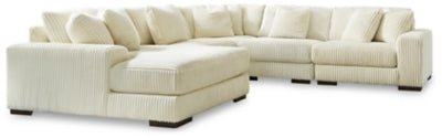 Ashley Ivory Lindyn 21104S6 5 - Piece Sectional with Chaise - Velvet | Home Elegance USA