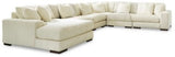 Ashley Ivory Lindyn 21104S11 6 - Piece Sectional with Chaise - Velvet - 21104S11 - Home Elegance USA - 1