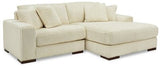 Ashley Ivory Lindyn 21104S4 2 - Piece Sectional with Chaise - Velvet | Home Elegance USA