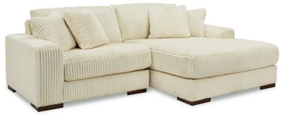 Ashley Ivory Lindyn 21104S4 2 - Piece Sectional with Chaise - Velvet - 21104S4 - Home Elegance USA - 1