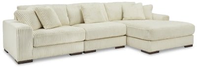 Ashley Ivory Lindyn 21104S12 3 - Piece Sectional with Chaise - Velvet | Home Elegance USA