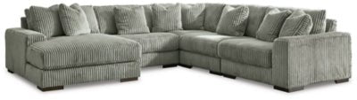 Ashley Fog Lindyn 21105S6 5 - Piece Sectional with Chaise - Velvet - 21105S6 - Home Elegance USA - 1