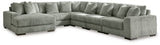 Ashley Fog Lindyn 21105S8 6 - Piece Sectional with Chaise - Velvet - 21105S8 - Home Elegance USA - 1