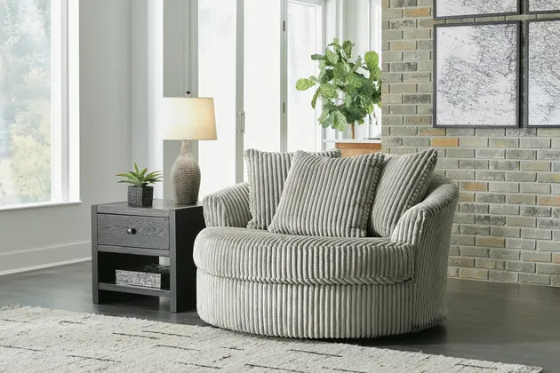 Ashley Fog Lindyn Oversized Swivel Accent Chair 2110521 - Velvet