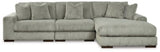 Ashley Fog Lindyn 21105S9 3 - Piece Sectional with Chaise - Velvet | Home Elegance USA