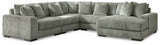 Ashley Fog Lindyn 21105S7 5 - Piece Sectional with Chaise - Velvet | Home Elegance USA