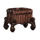 Acme - Versailles Vanity Stool 21108 Fabric & Cherry Oak Finish