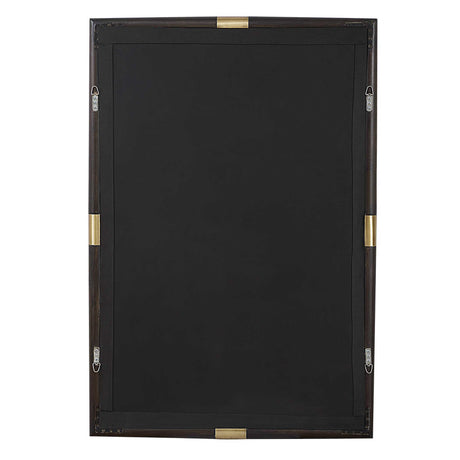 Larkin Dark Wood & Brass Mirror - Dark Brown by Uttermost - View 5