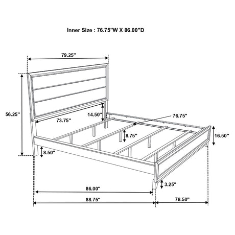 California King Bed - Watson Wood California King Panel Bed Grey Oak