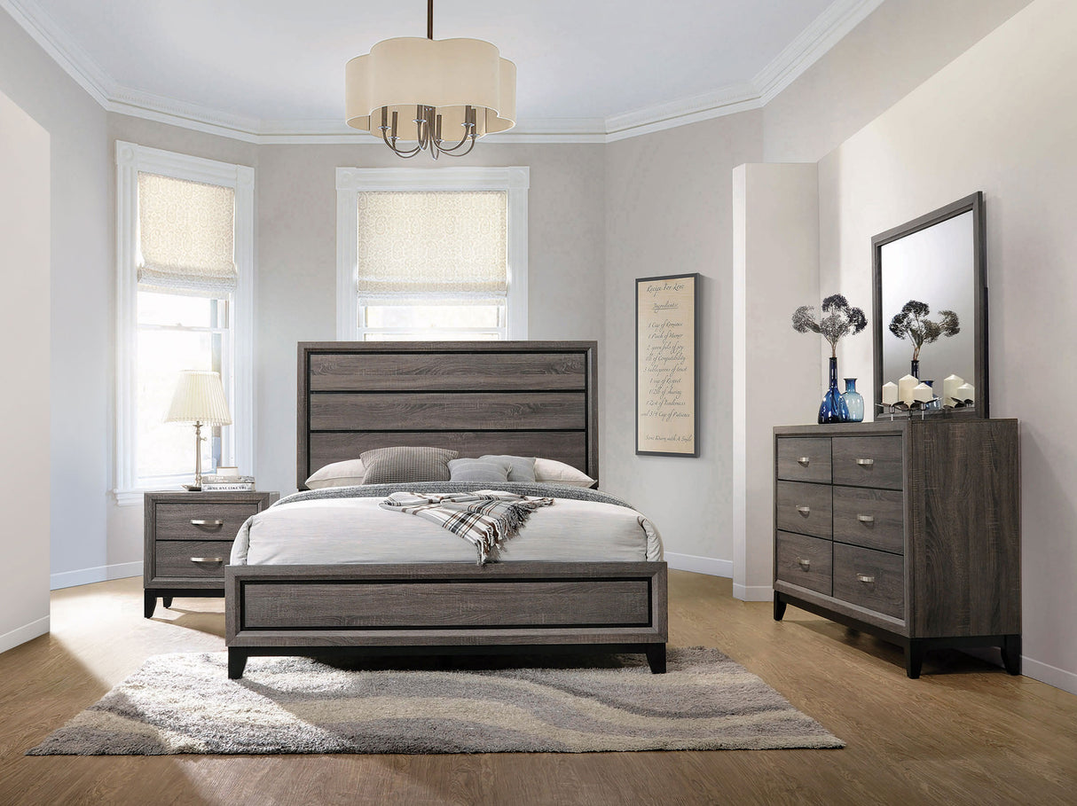 Queen Bed 4 Pc Set - Watson 4-piece Queen Bedroom Set Grey Oak