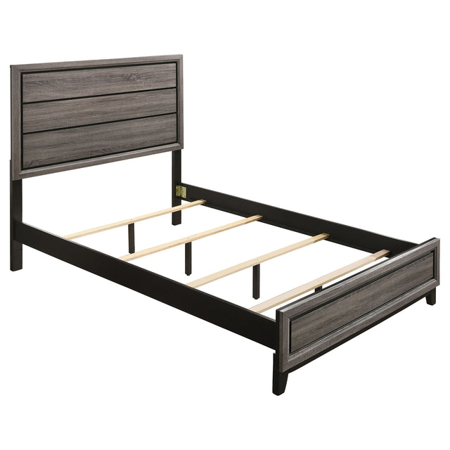 Queen Bed - Watson Wood Queen Panel Bed Grey Oak