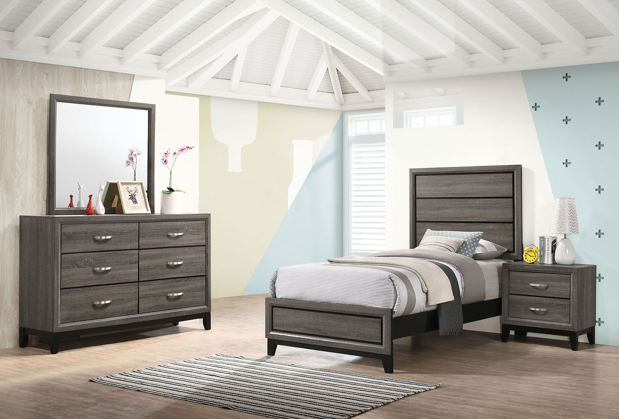 Twin Bed 4 Pc Set - Watson 4-piece Twin Bedroom Set Grey Oak