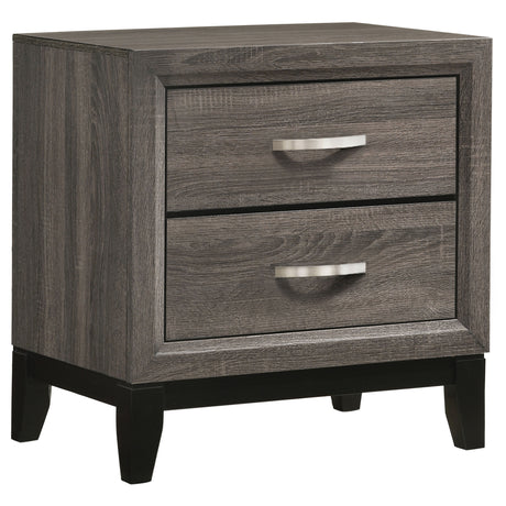 Nightstand - Watson 2-drawer Nightstand Grey Oak and Black