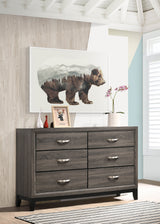 Dresser - Watson 6-drawer Dresser Grey Oak and Black