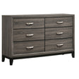 Dresser - Watson 6-drawer Dresser Grey Oak and Black