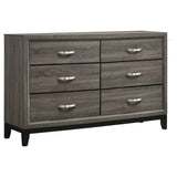 Dresser - Watson 6-drawer Dresser Grey Oak and Black