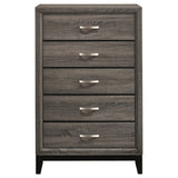 Chest - Watson 5-drawer Chest Grey Oak and Black