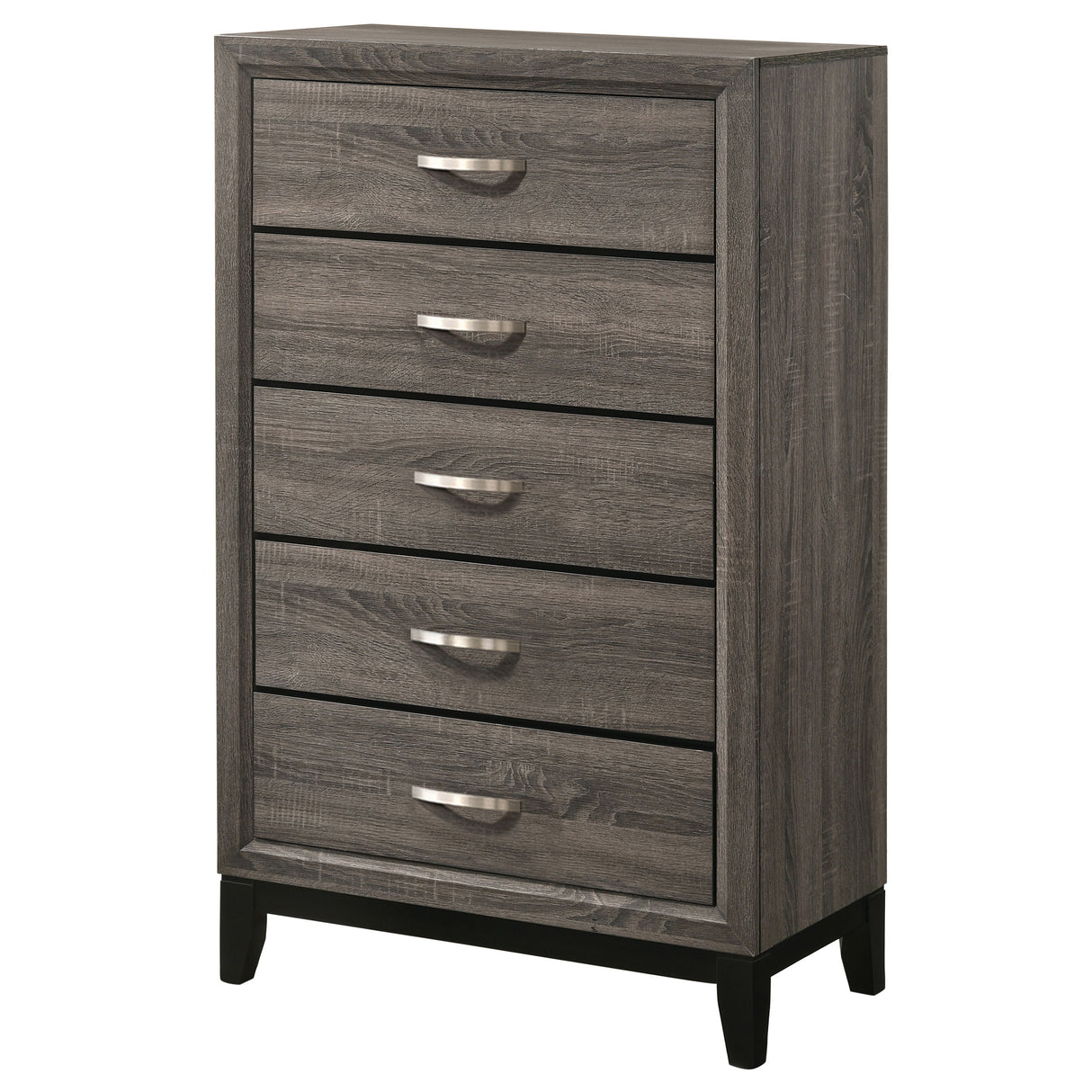 Chest - Watson 5-drawer Chest Grey Oak and Black