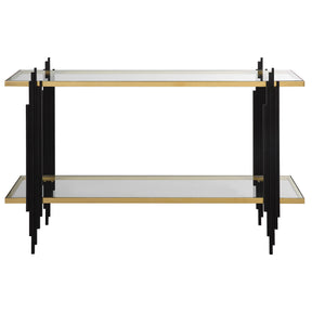 Empire Cityscape Console Table - Gold / Black by Uttermost - View 1