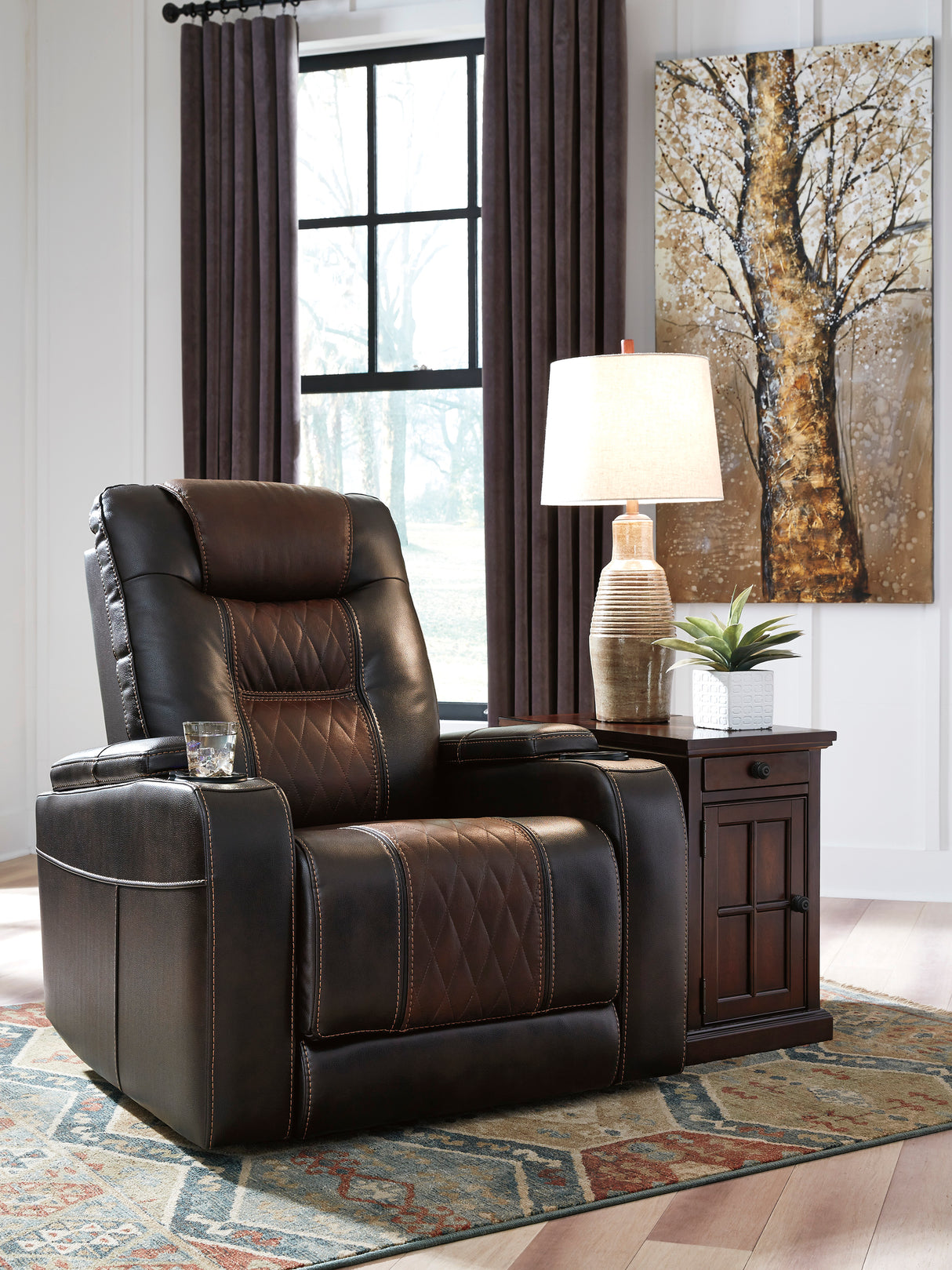 Power Recliner Composer  - Brown Leather | Ashley