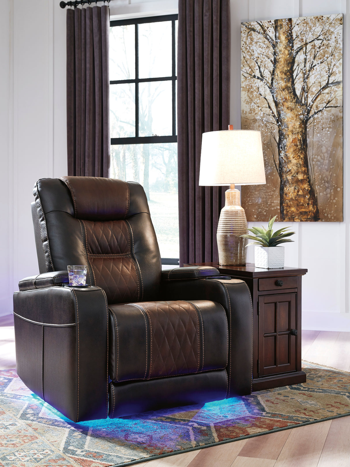 Power Recliner Composer  - Brown Leather | Ashley