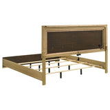Hyland 5‑Piece Eastern King Bedroom Set in Natural Wood with LED Lighting – Modern Coastal | Coaster Furniture - sold by Home Elegance USA