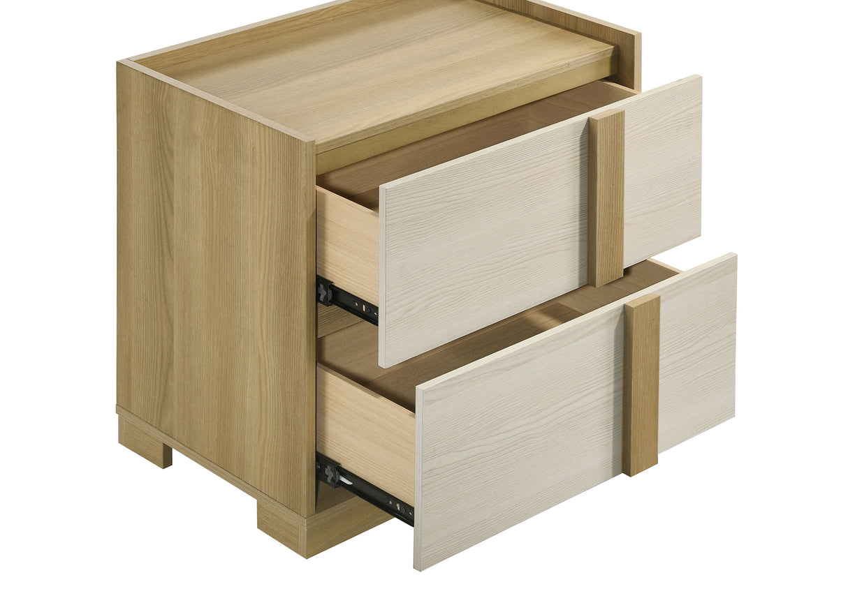 Hyland 2-drawer Nightstand Bedside Table Natural - Home Elegance USA