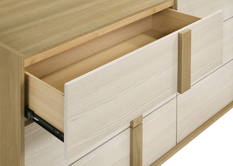 Hyland 6-drawer Dresser with Mirror Natural - Home Elegance USA