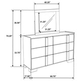 Hyland 6-drawer Dresser with Mirror Natural - Home Elegance USA