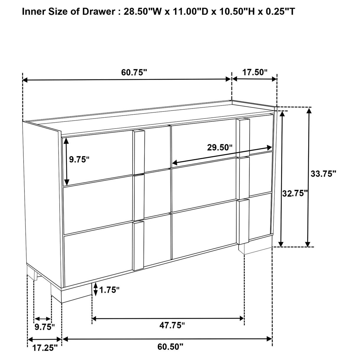 Hyland 6-drawer Dresser Natural - Home Elegance USA