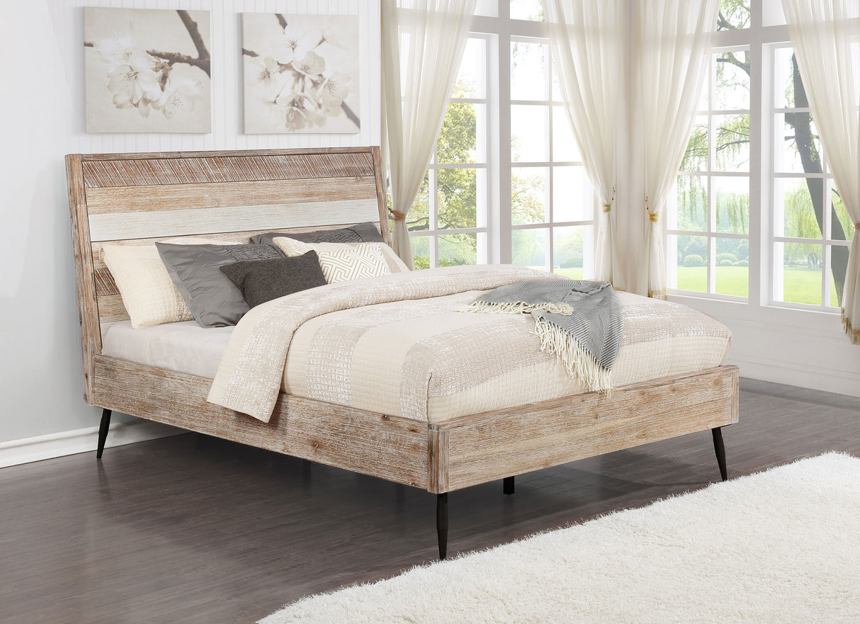 Eastern King Bed - Marlow Wood Eastern King Panel Bed Rough Sawn Multi