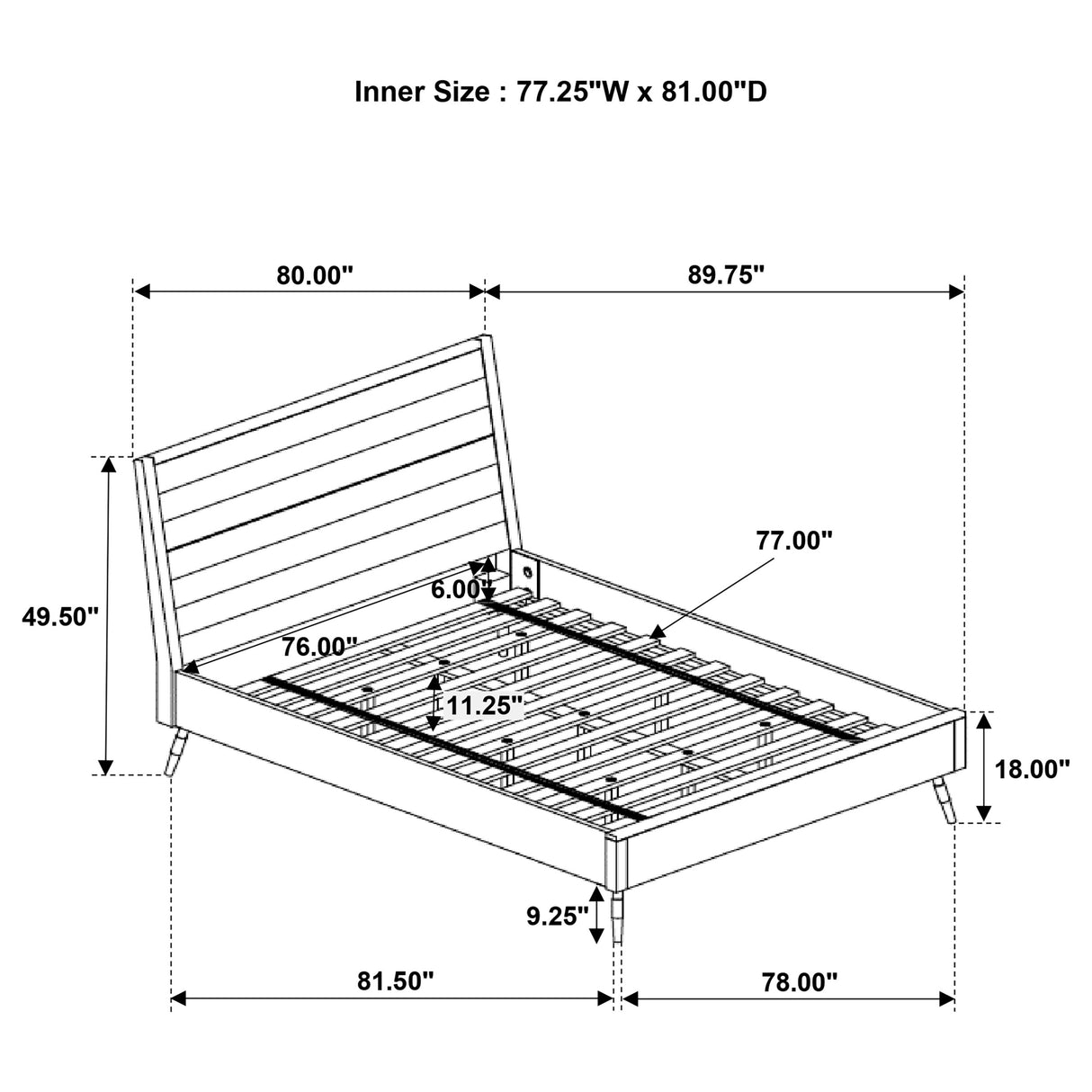 Eastern King Bed - Marlow Wood Eastern King Panel Bed Rough Sawn Multi