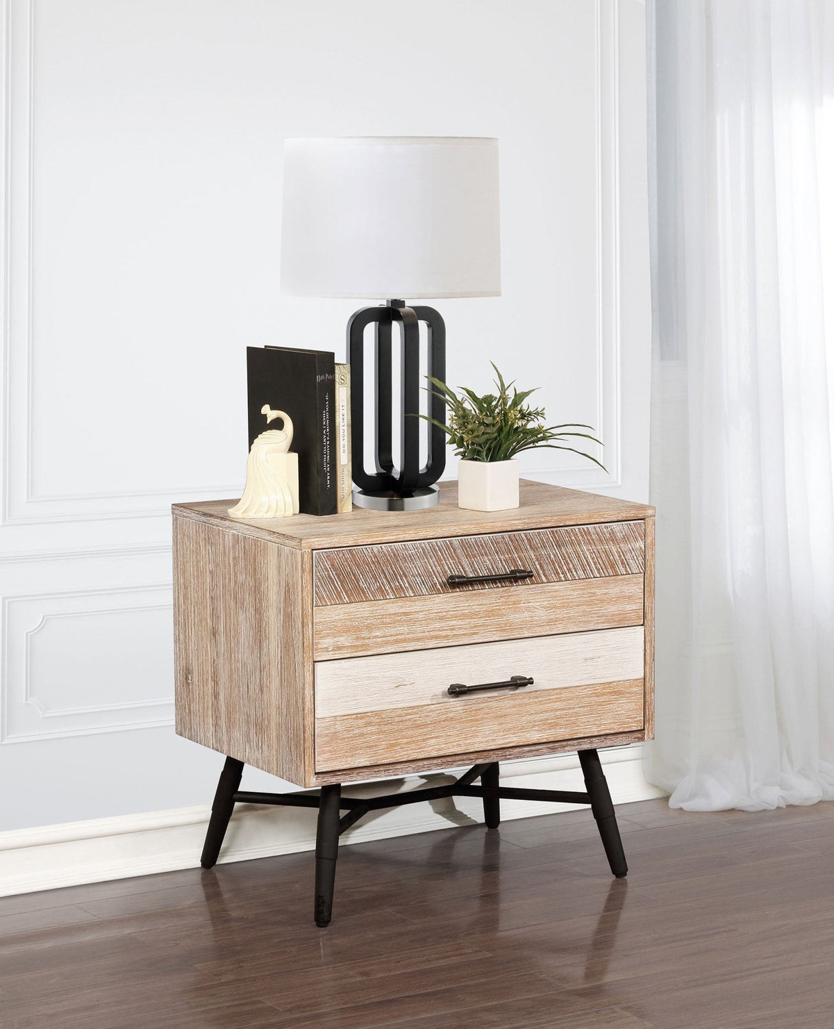 Nightstand - Marlow 2-drawer Nightstand Rough Sawn Multi