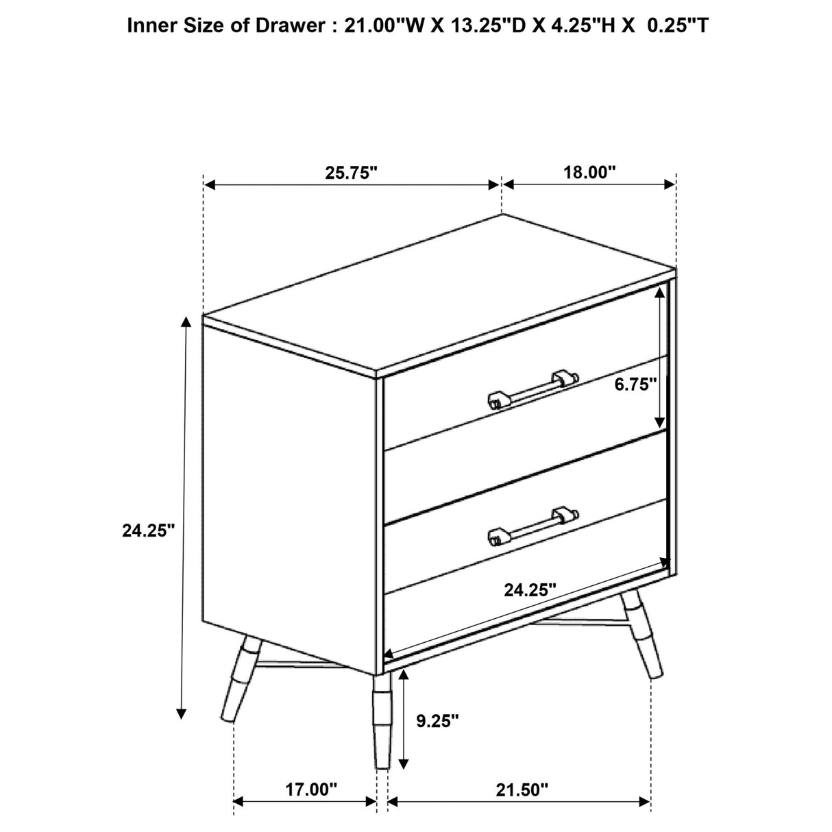 Nightstand - Marlow 2-drawer Nightstand Rough Sawn Multi