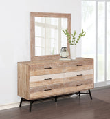 Dresser With Mirror - Marlow 6-drawer Dresser with Mirror Rough Sawn Multi