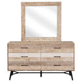 Dresser With Mirror - Marlow 6-drawer Dresser with Mirror Rough Sawn Multi