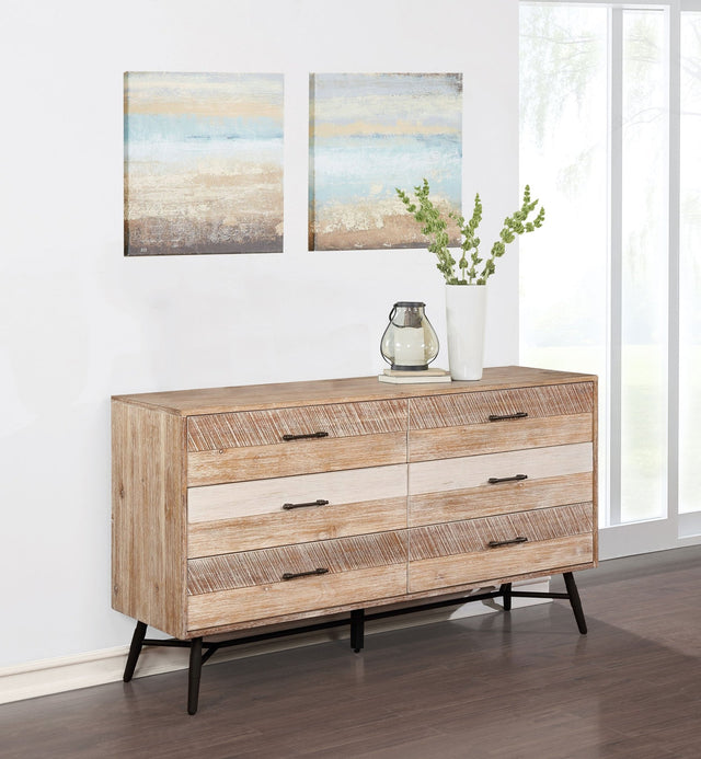 Dresser - Marlow 6-drawer Dresser Rough Sawn Multi