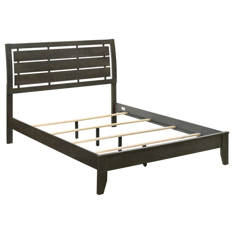 Queen Bed - Serenity Wood Queen Panel Bed Mod Grey