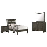 Twin Bed 4 Pc Set - Serenity 4-piece Twin Bedroom Set Mod Grey