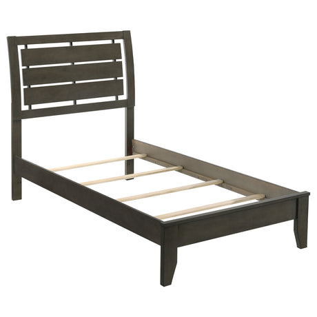 Twin Bed - Serenity Wood Twin Panel Bed Mod Grey
