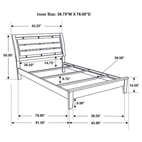 Twin Bed - Serenity Wood Twin Panel Bed Mod Grey