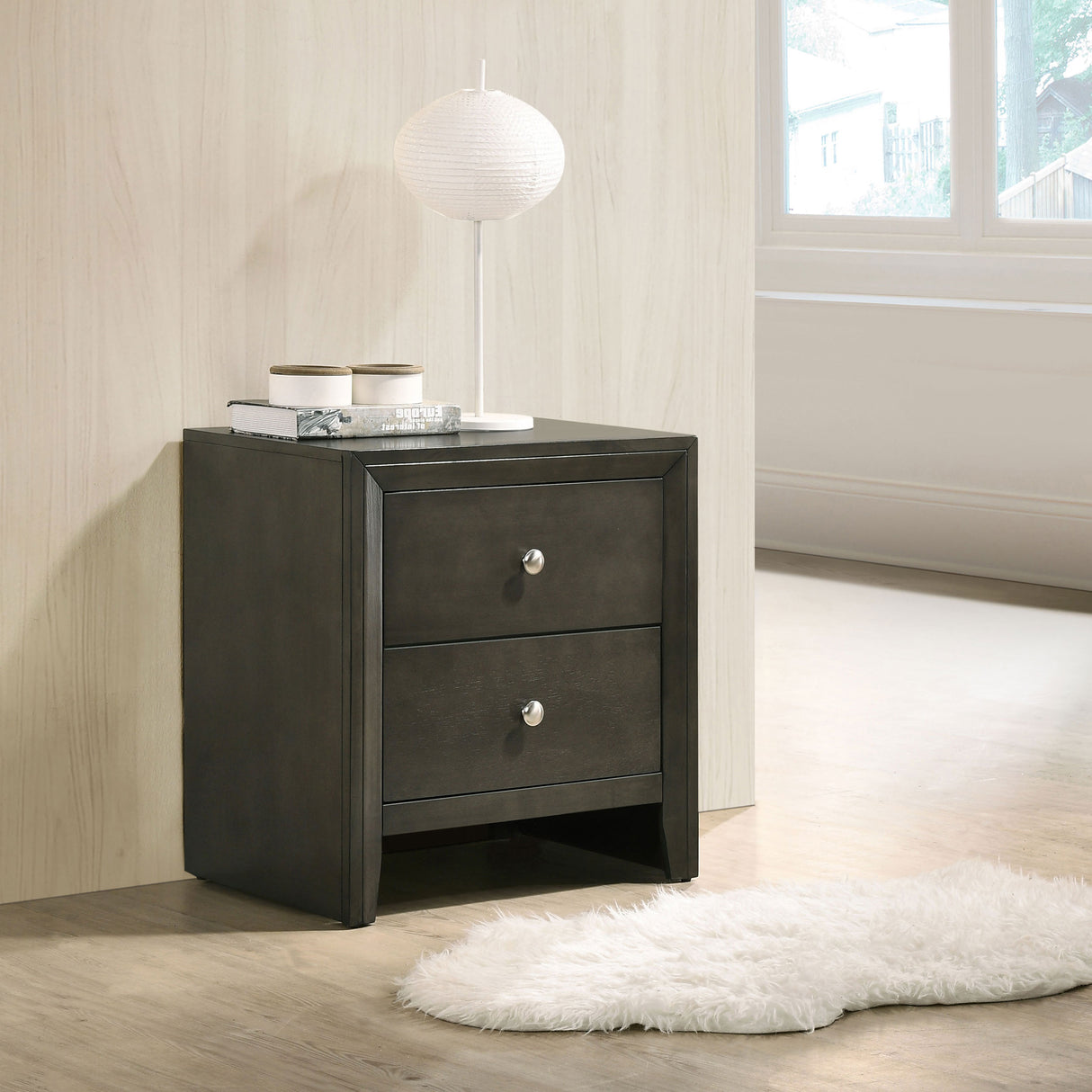 Nightstand - Serenity 2-drawer Nightstand Mod Grey