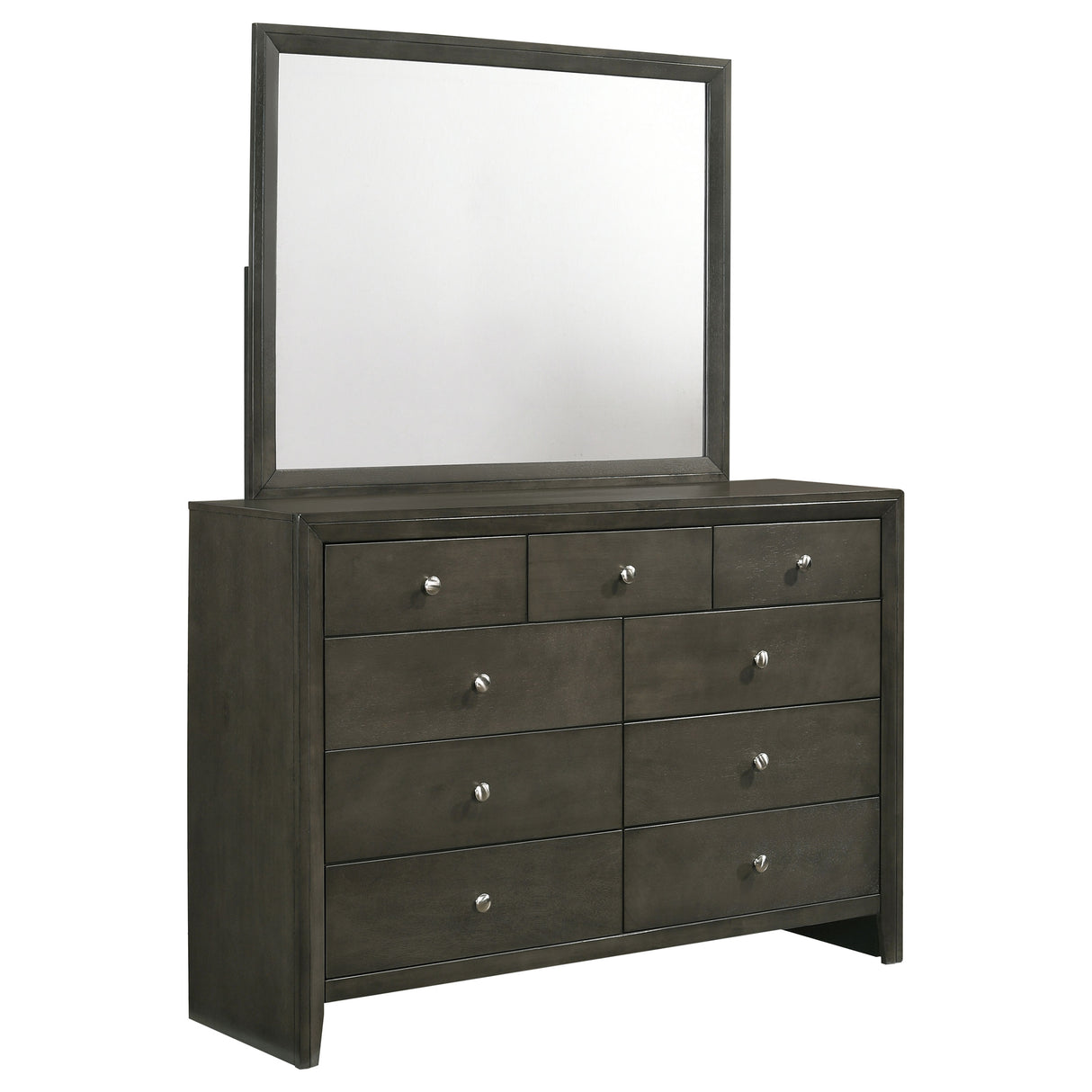 Dresser With Mirror - Serenity 9-drawer Dresser with Mirror Mod Grey