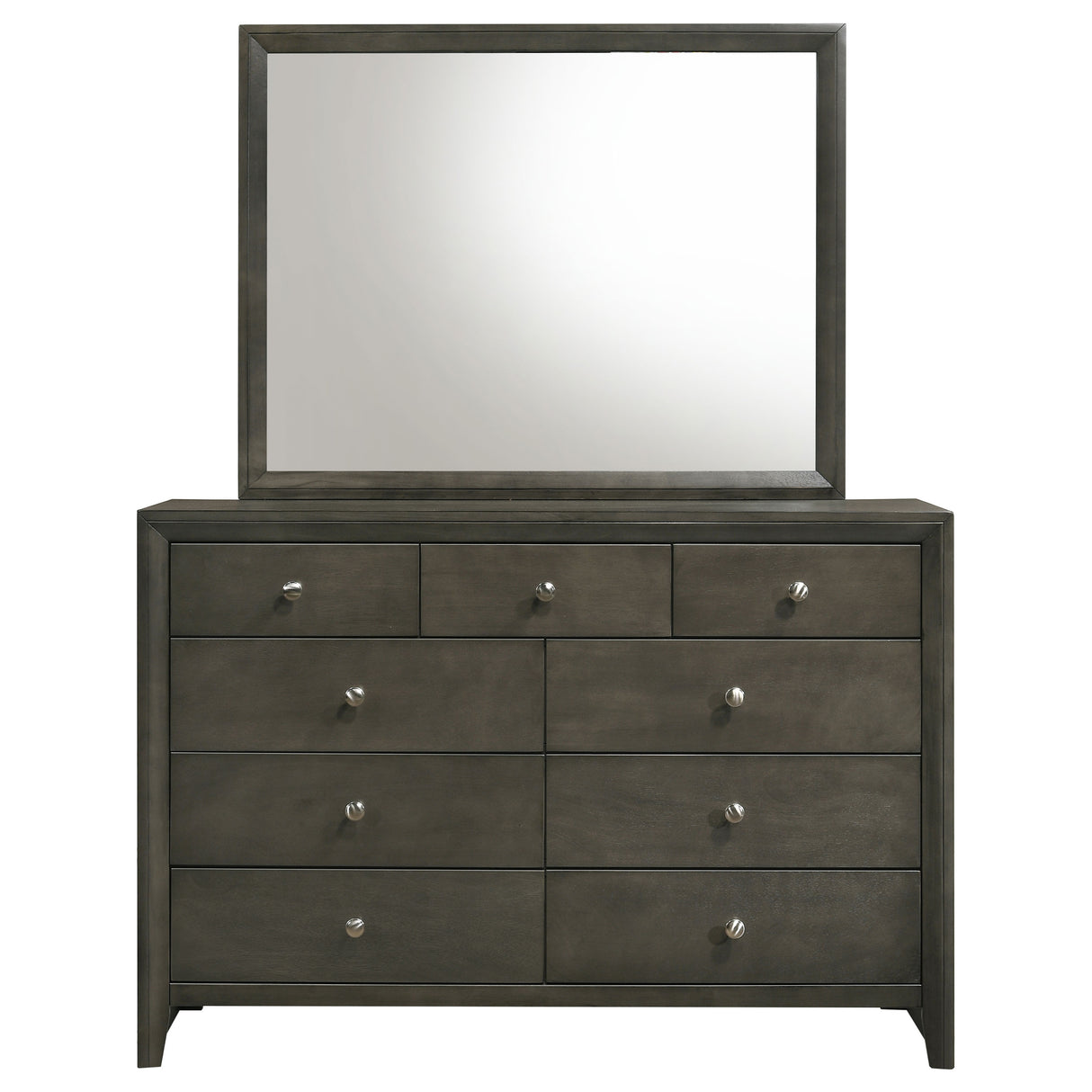 Dresser With Mirror - Serenity 9-drawer Dresser with Mirror Mod Grey