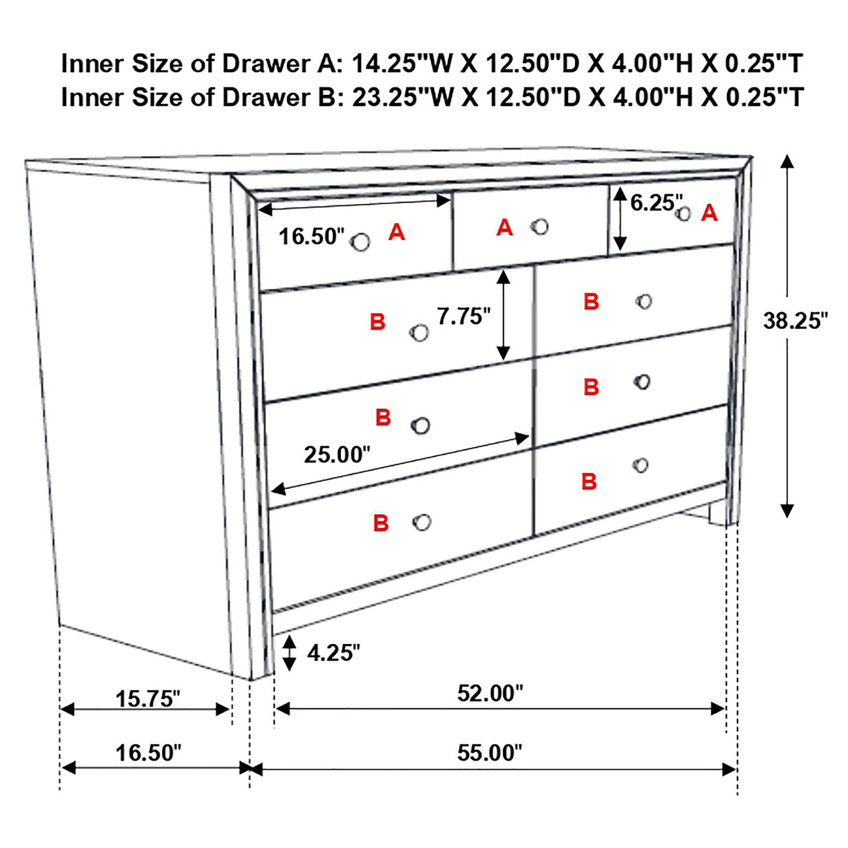 Dresser - Serenity 9-drawer Dresser Mod Grey