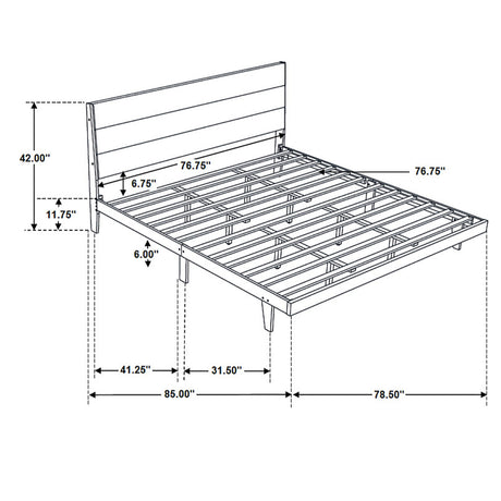 Eastern King Bed - Mays Wood Eastern King Panel Bed Walnut