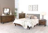 Eastern King Bed - Mays Wood Eastern King Panel Bed Walnut