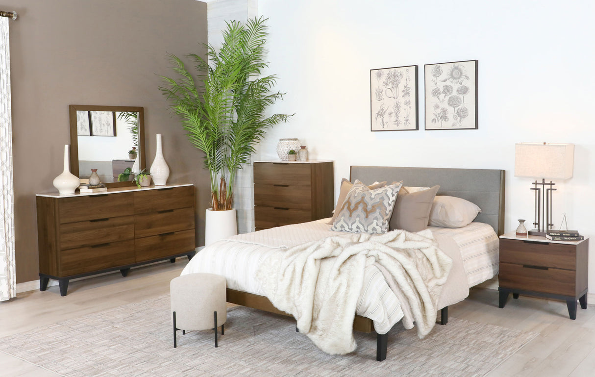 Queen Bed 5 Pc Set - Mays 5-piece Queen Bedroom Set Walnut