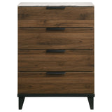 Chest - Mays 4-drawer Chest Walnut Brown with Faux Marble Top