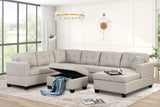 121.3" Oversized Sectional Sofa with Storage Ottoman, U Shaped Sectional Couch with 2 Throw Pillows for Large Space Dorm Apartment - SG000870AAA - image - 5